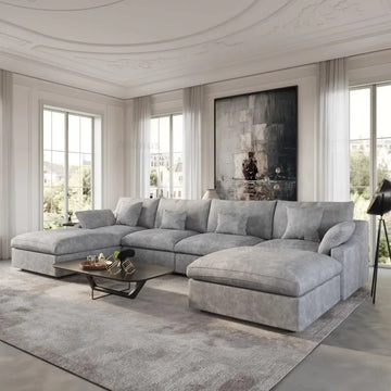 Atunus Gray Minimalist Sofa Set