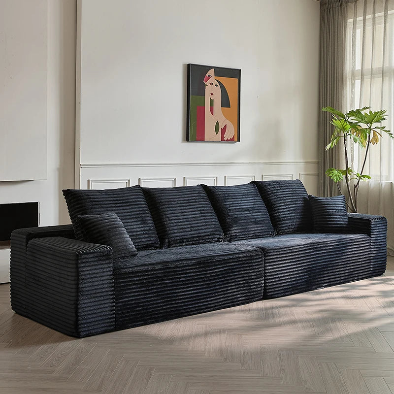 Luxury Corduroy L-Shape Sofa