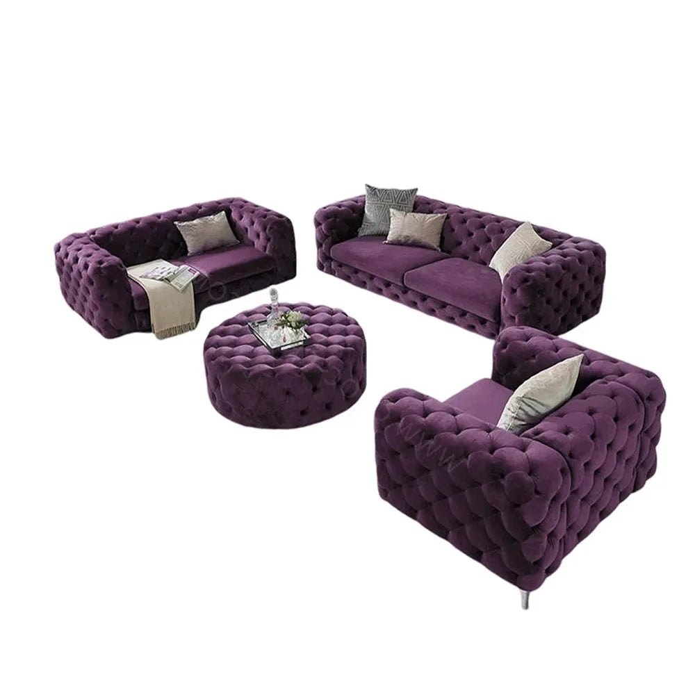 WISEMAX Luxury Chesterfield Sofa Set