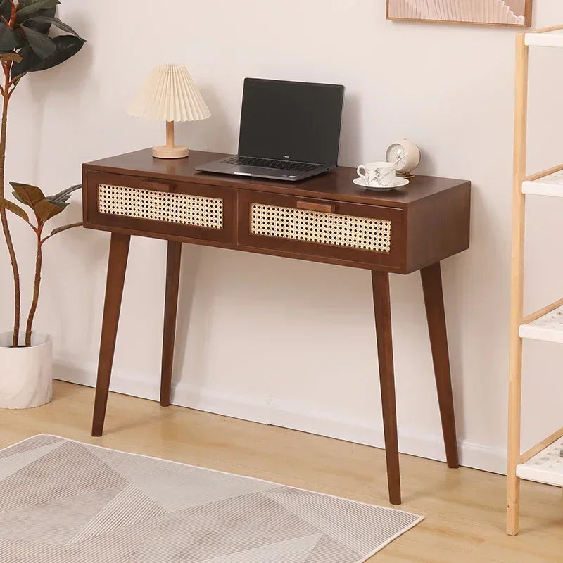 NordRiva Rattan Desk Vanity