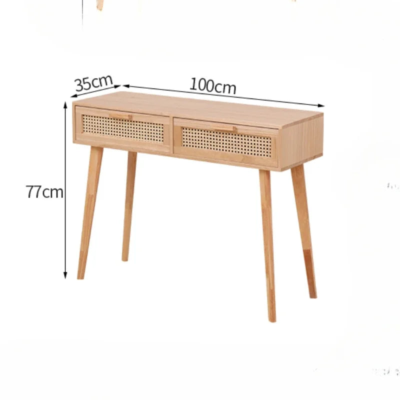 NordRiva Rattan Desk Vanity
