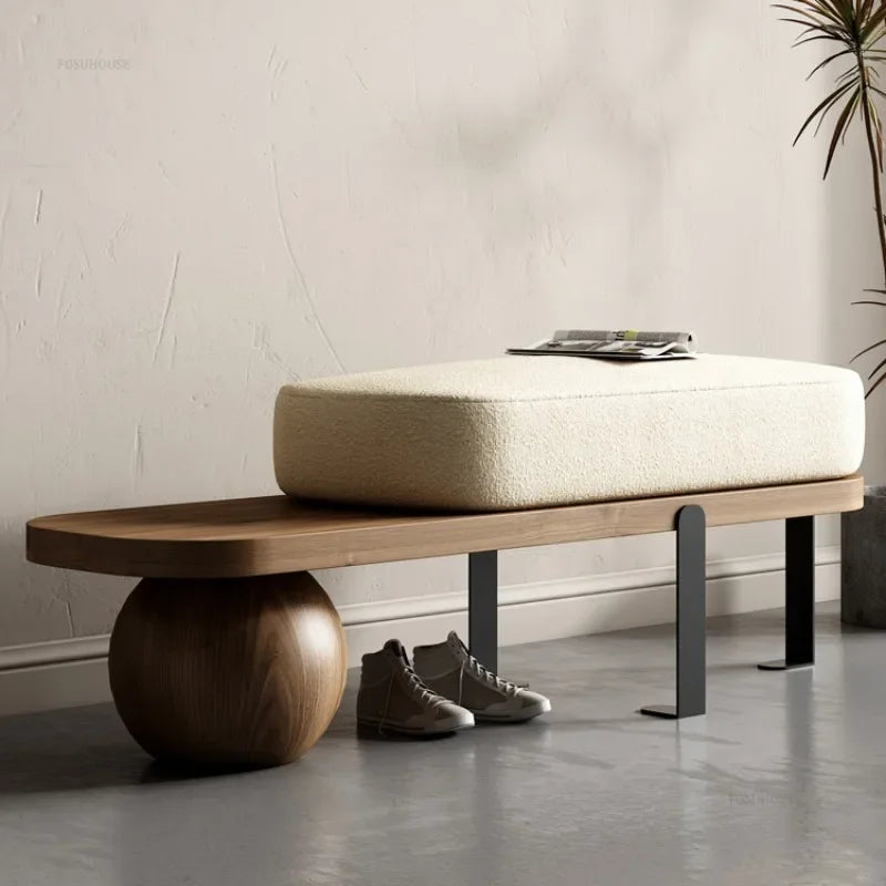 Modern Creative Solid Wood Ottoman Bench