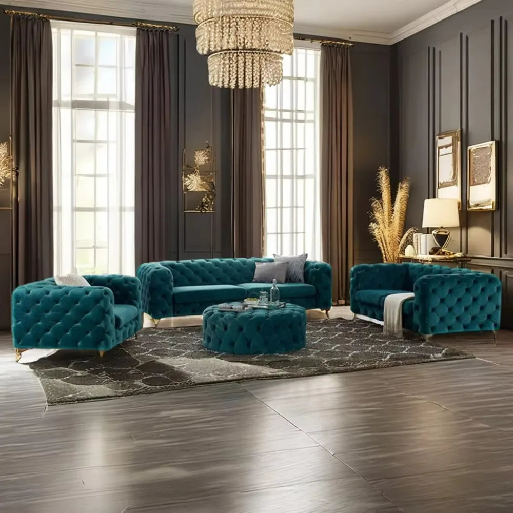 WISEMAX Luxury Chesterfield Sofa Set