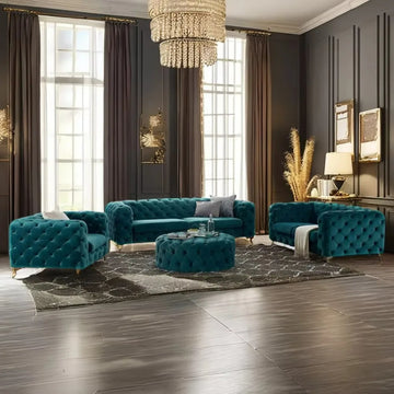 WISEMAX Luxury Chesterfield Sofa Set