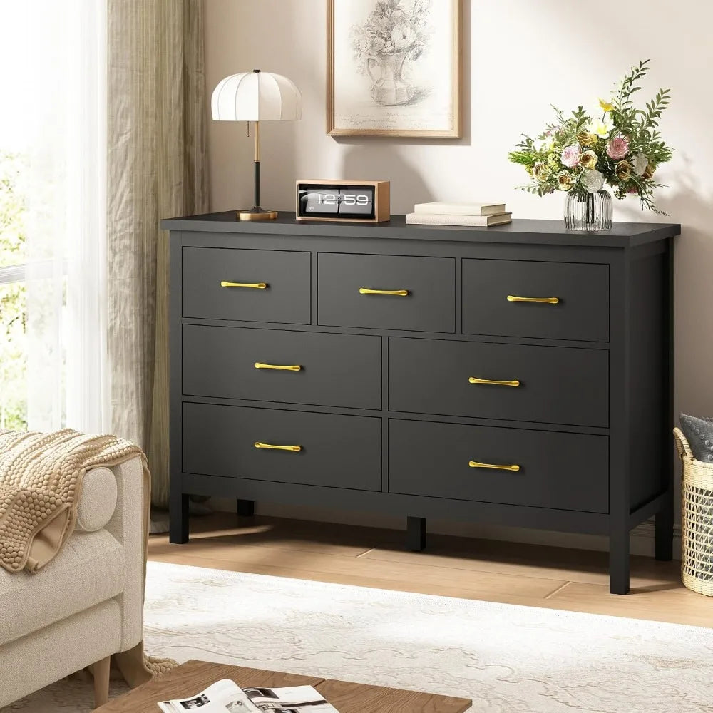 NoirGold 7-Drawer Dresser