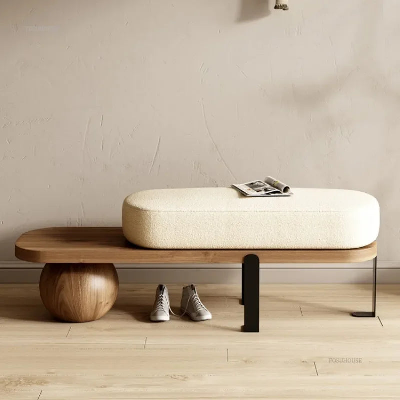 Modern Creative Solid Wood Ottoman Bench