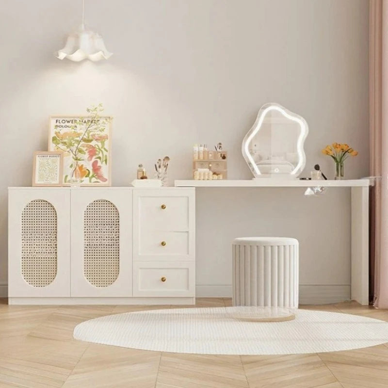 Luxury Mirrored Makeup Vanity with Drawers & Jewelry Box