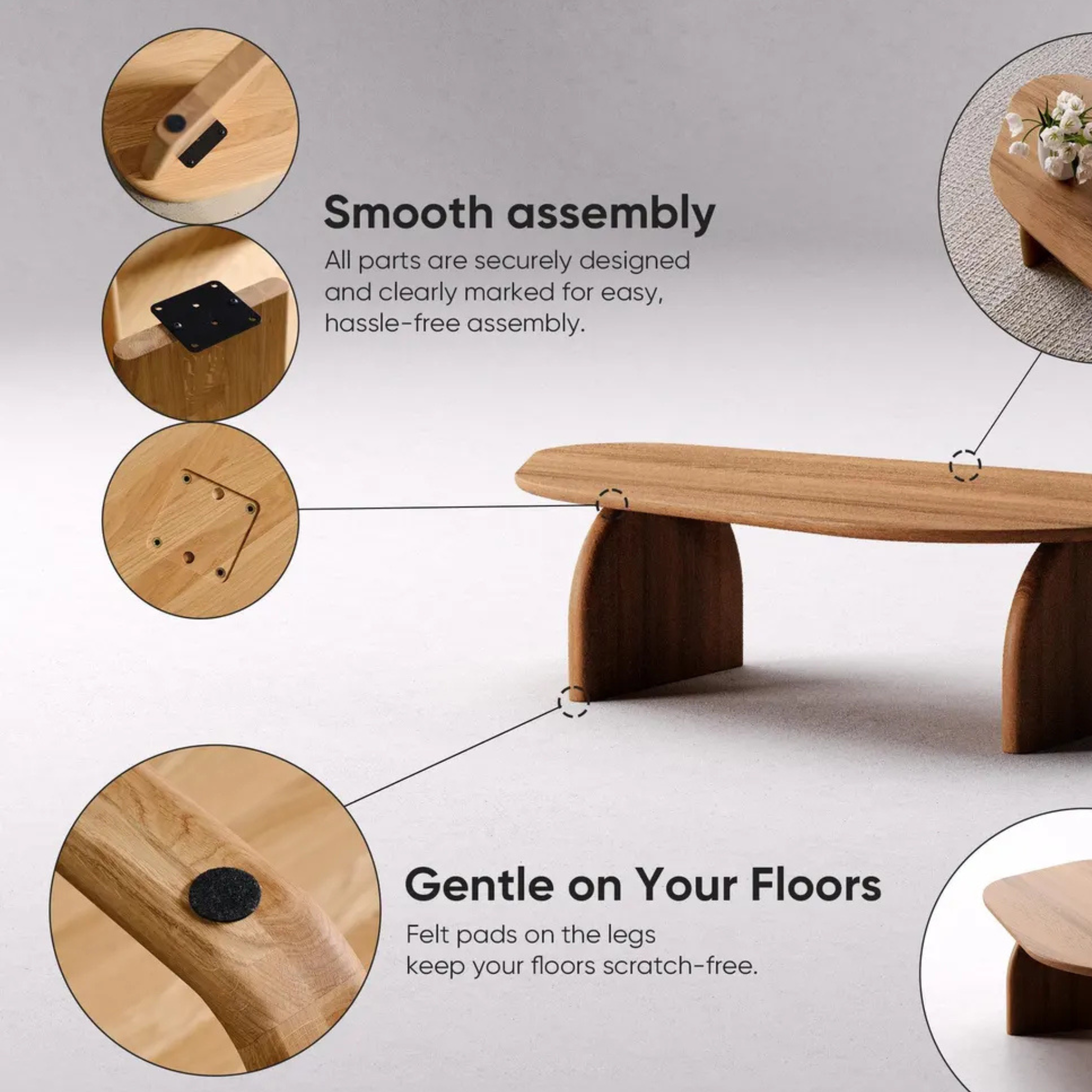 Modern Sheesham Coffee Table – Unique Solid Wood Design | Adaptivo Furniture