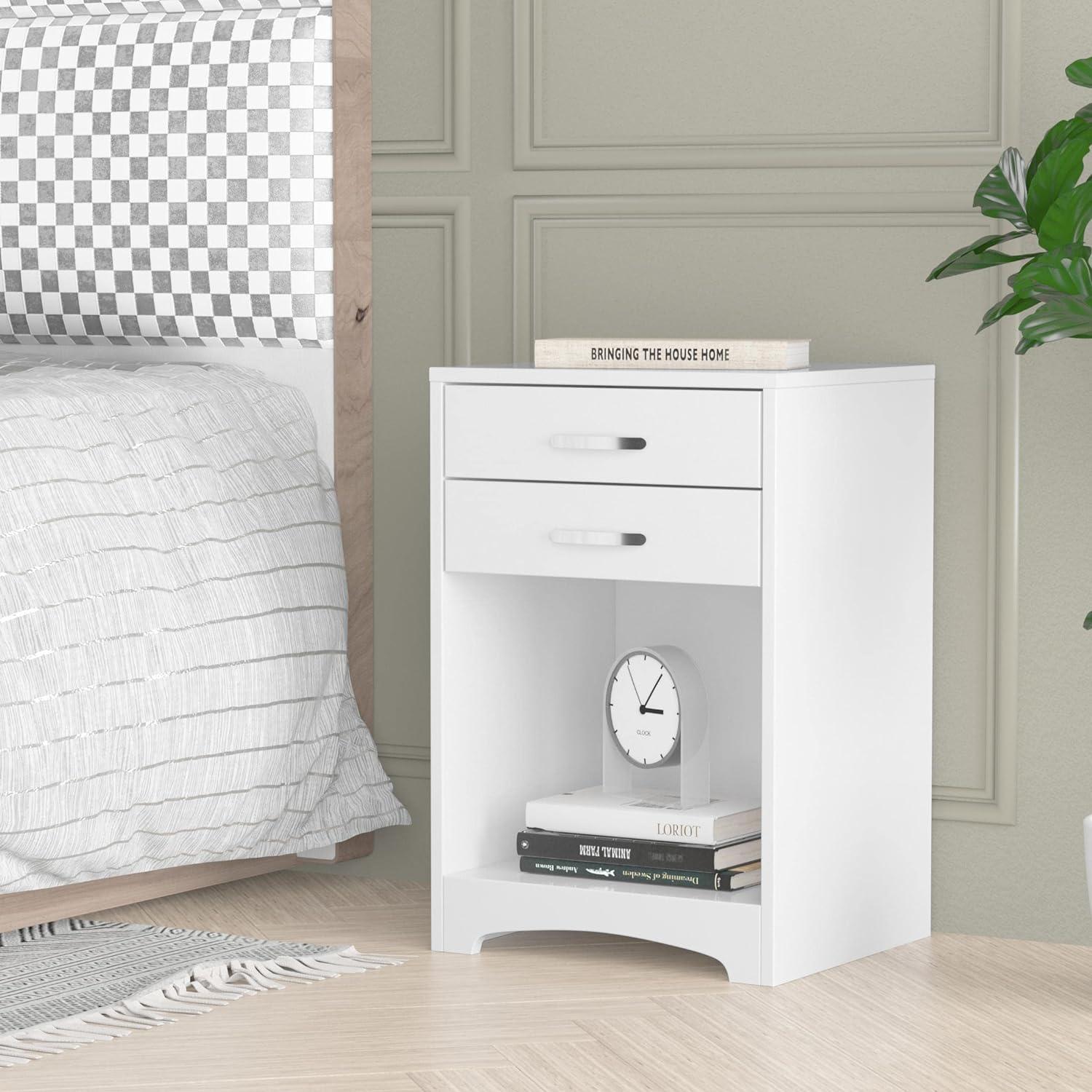 Nightstands with Charging Station 2 Drawer