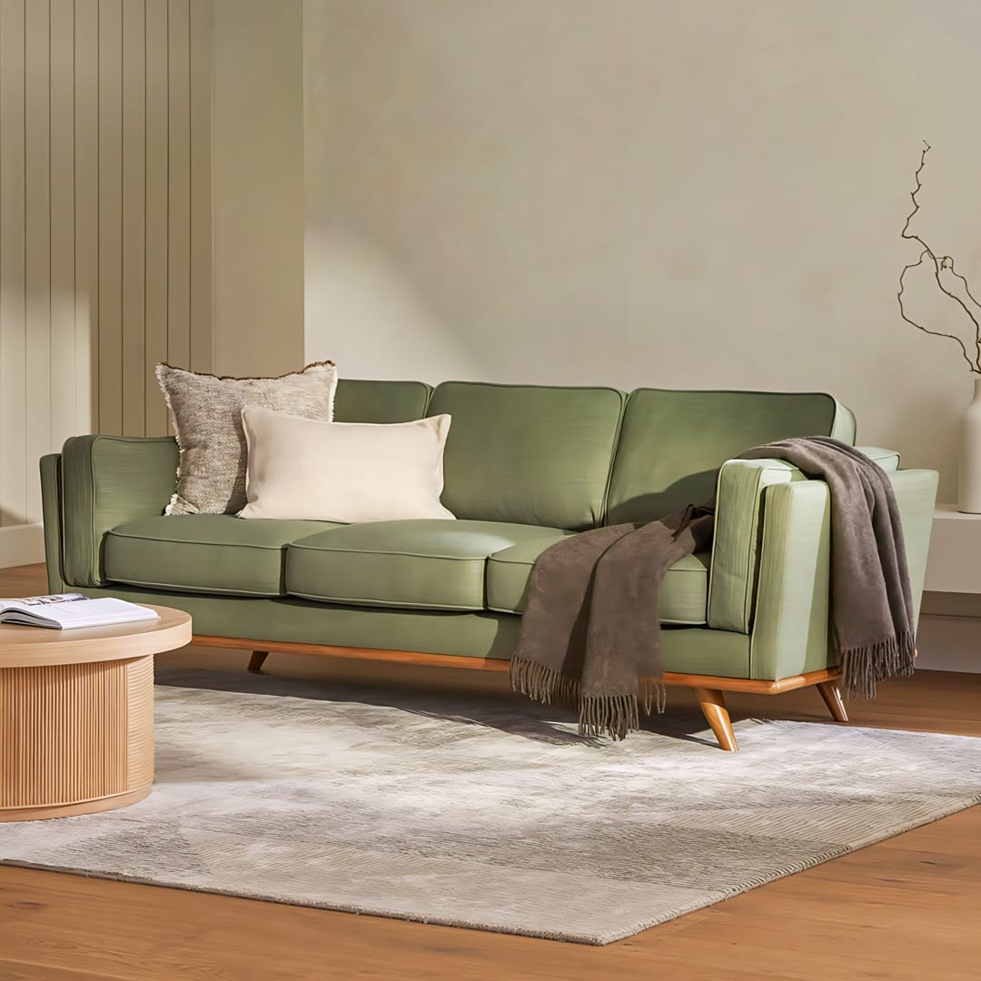 Sage-Colored Sofa | Comfortable and Stylish Home Accent