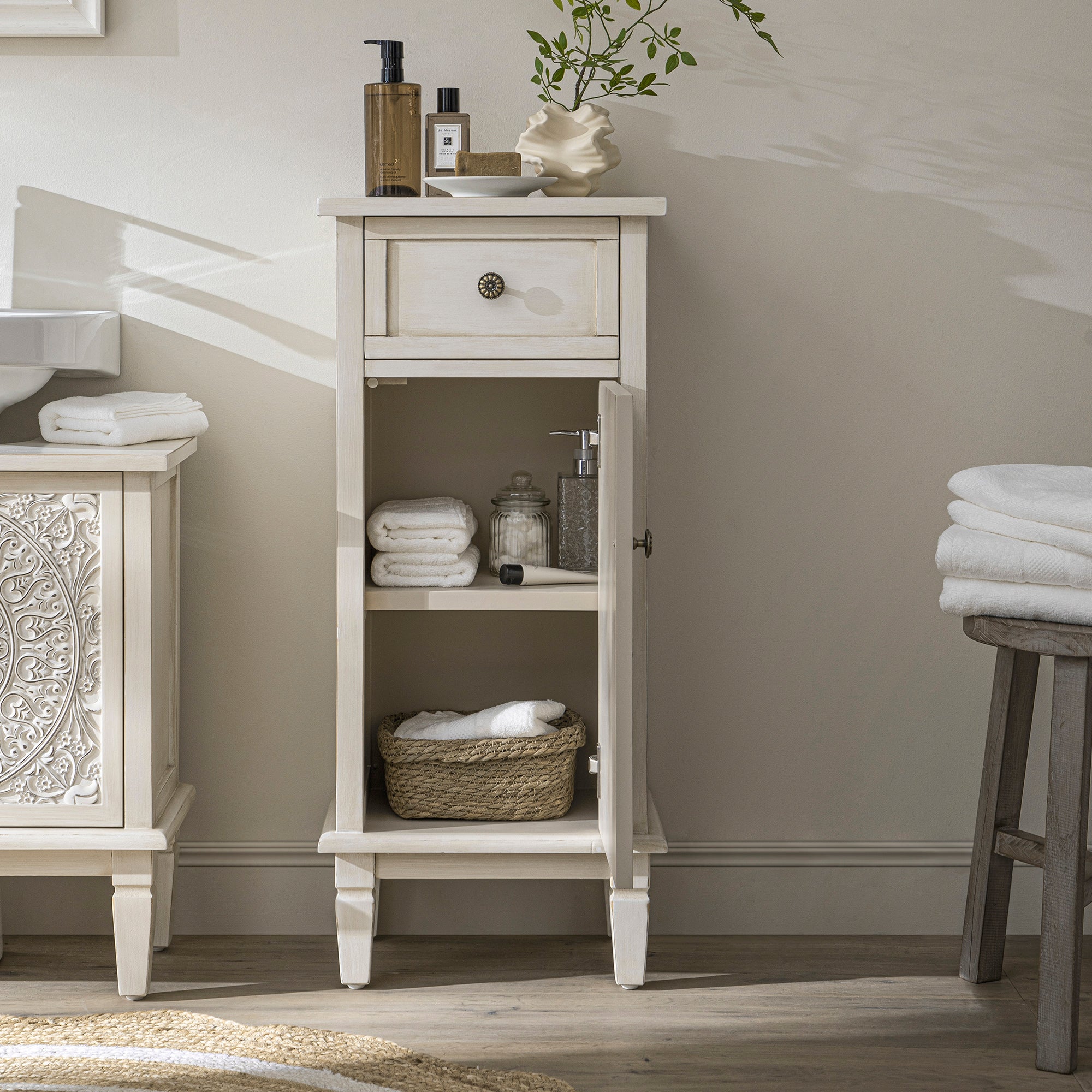 Chantilly Carved Bath Cabinet