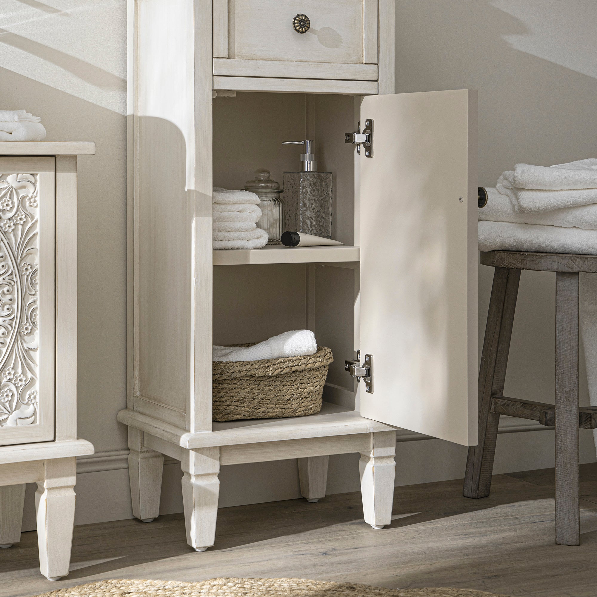 Chantilly Carved Bath Cabinet