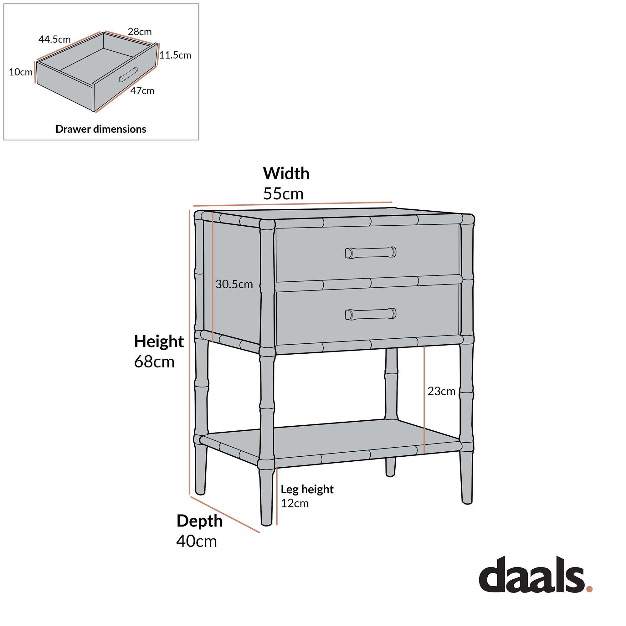 Verona Bedside Table