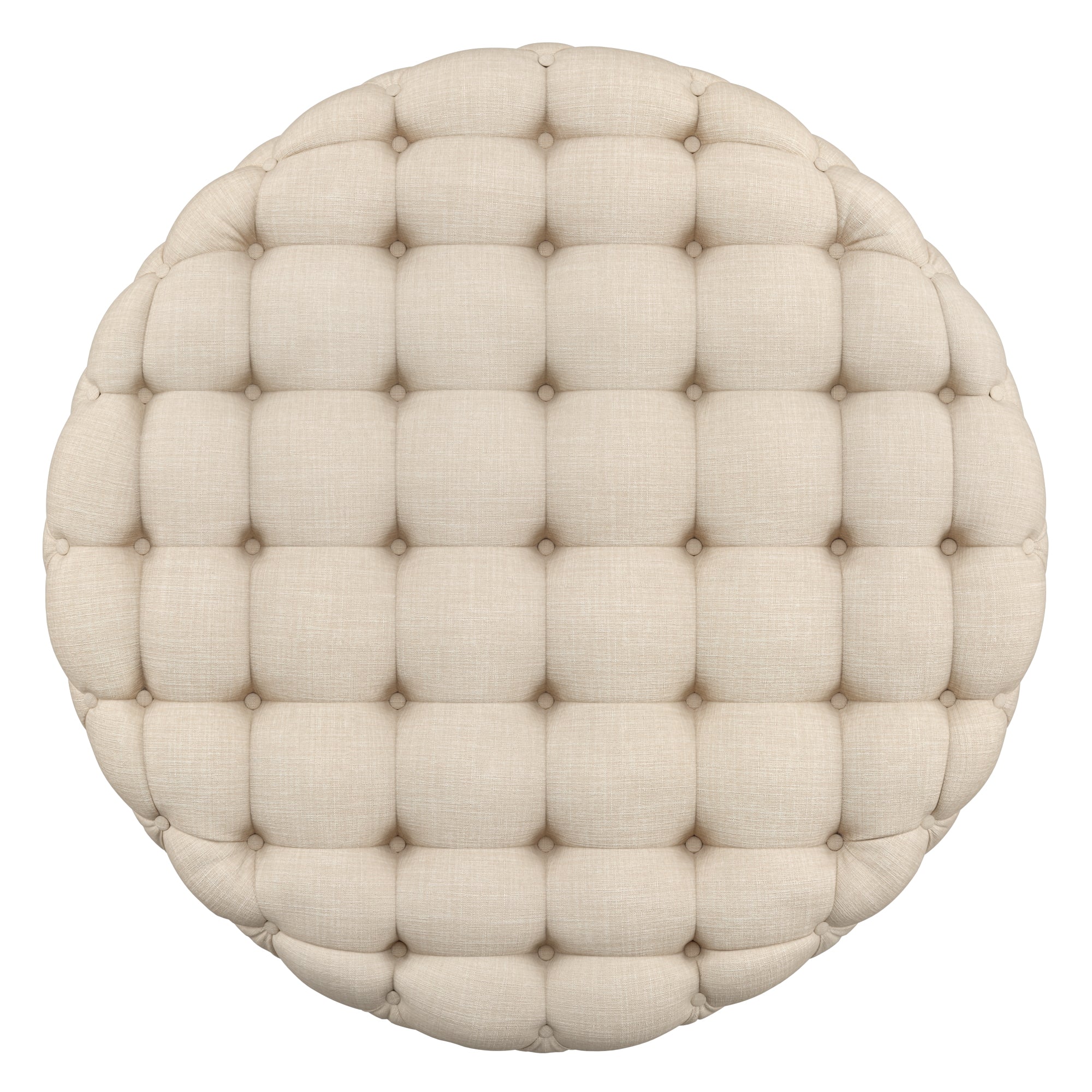 Round Tufted Ottoman with Casters