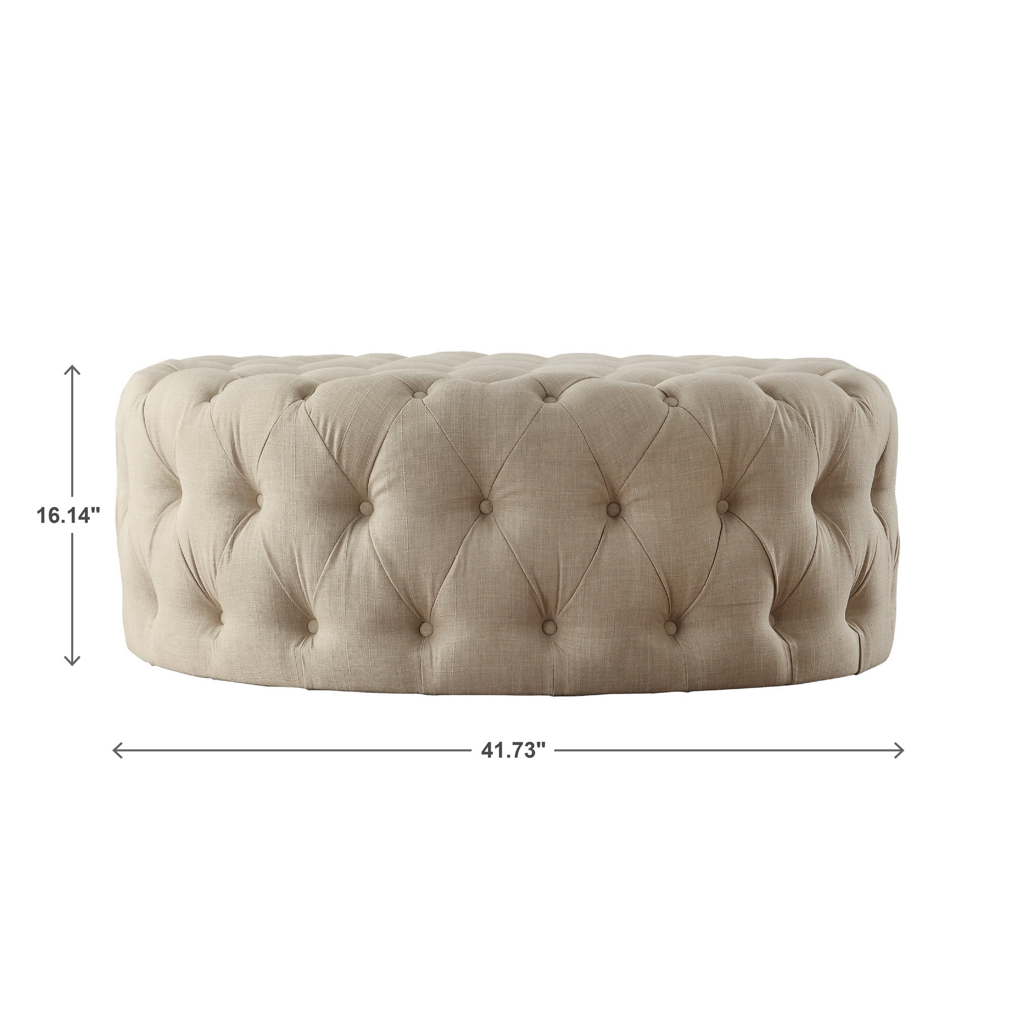 Round Tufted Ottoman with Casters