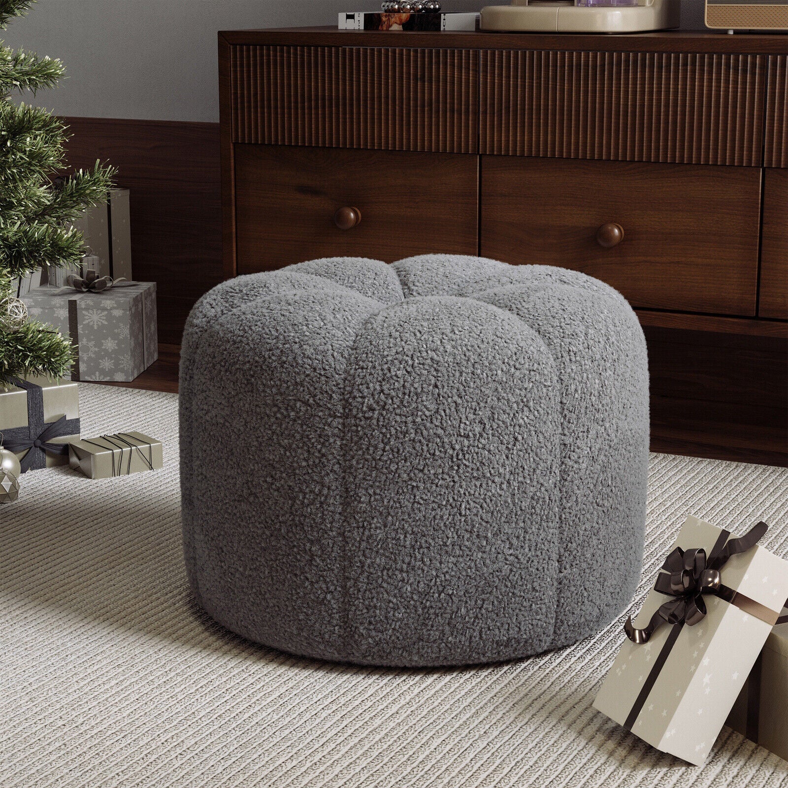 Velvet Edge Ottoman
