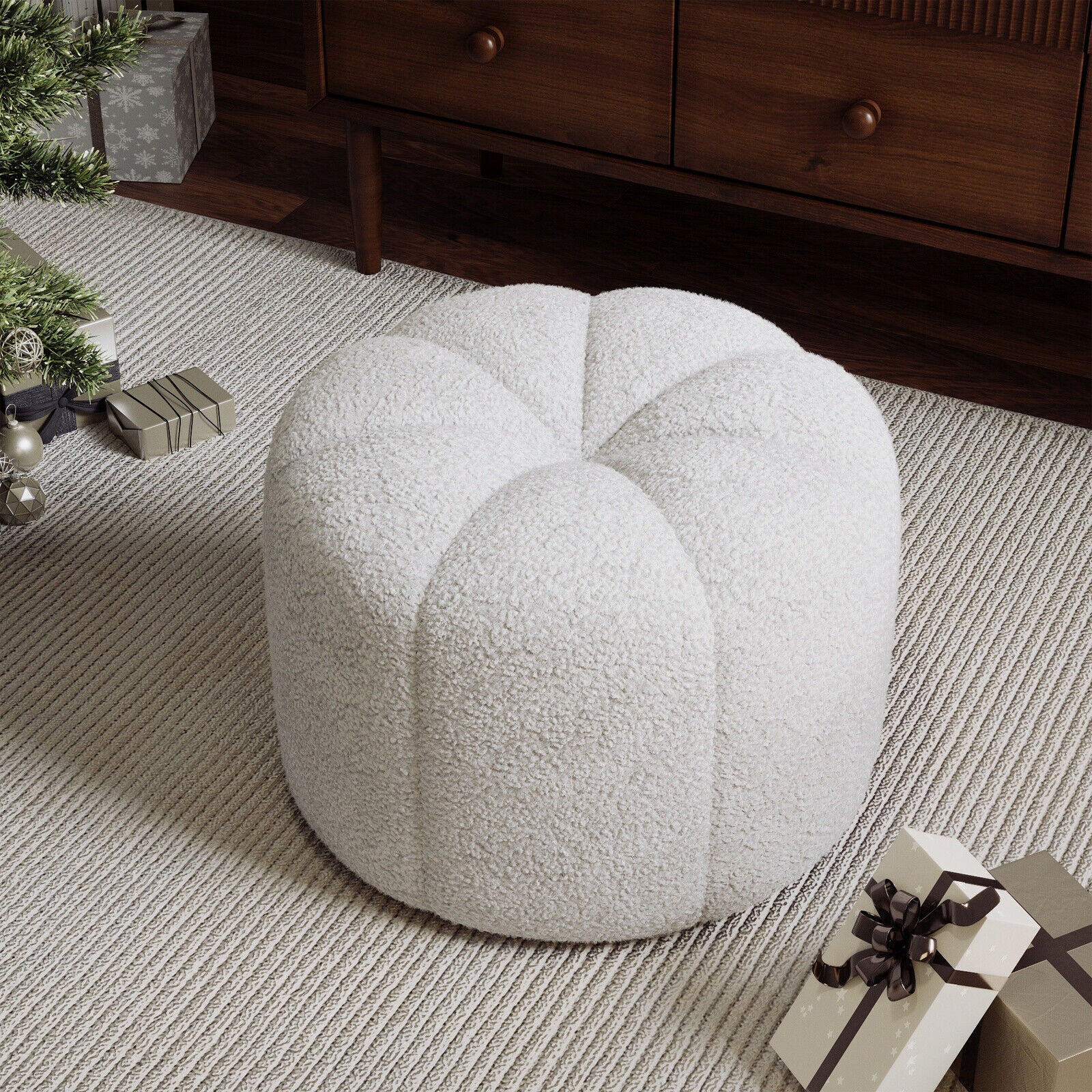 Velvet Edge Ottoman