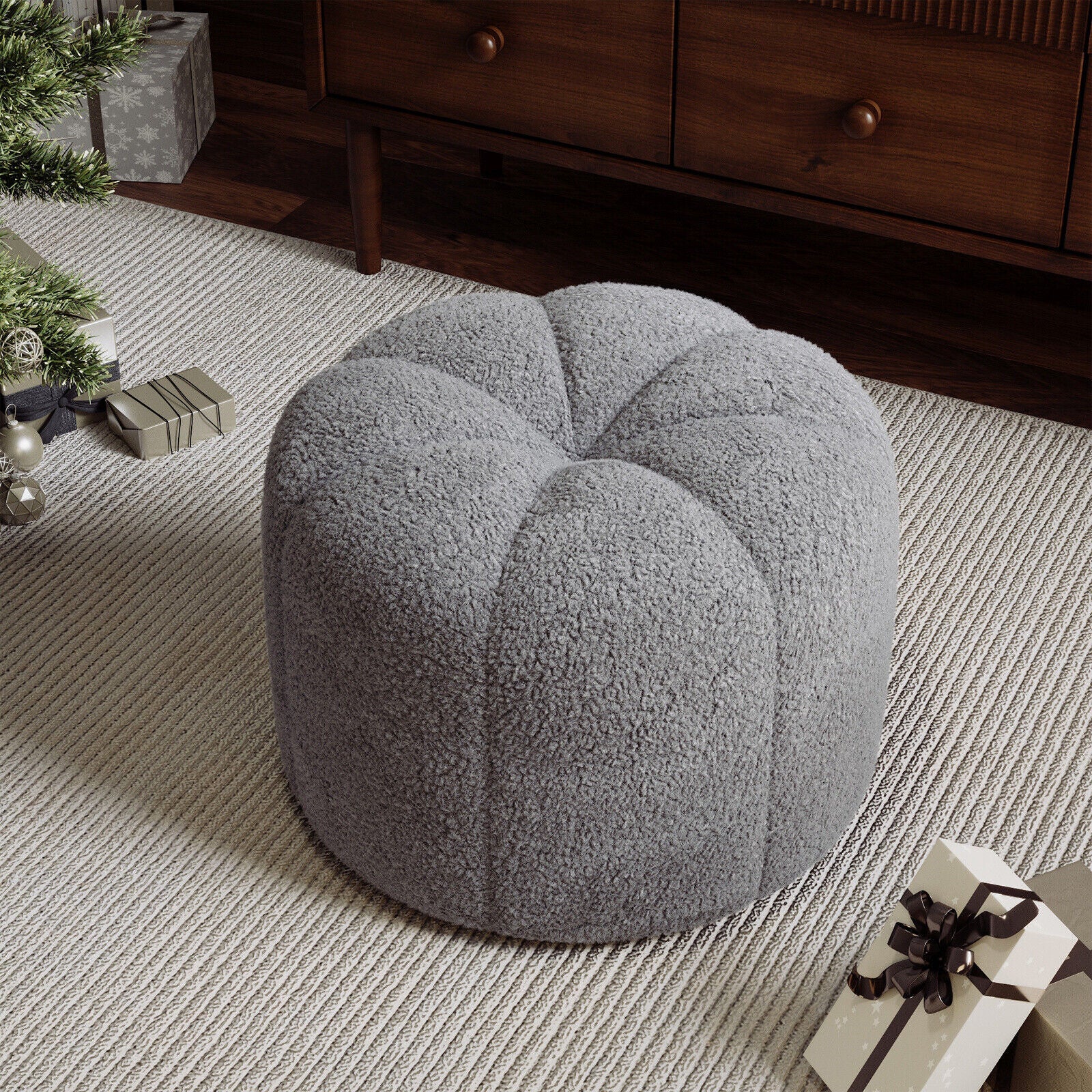 Velvet Edge Ottoman
