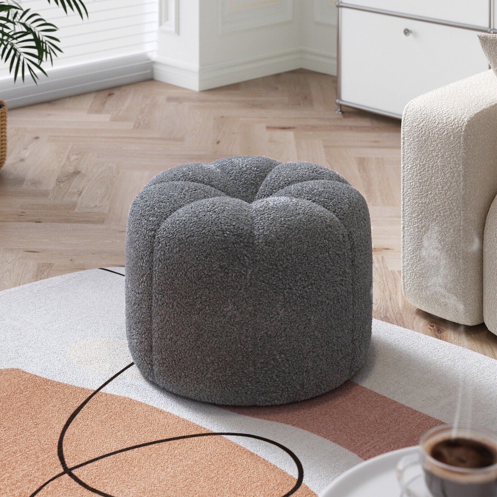 Velvet Edge Ottoman