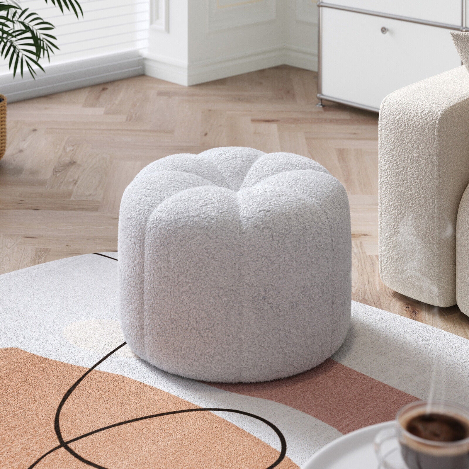 Velvet Edge Ottoman